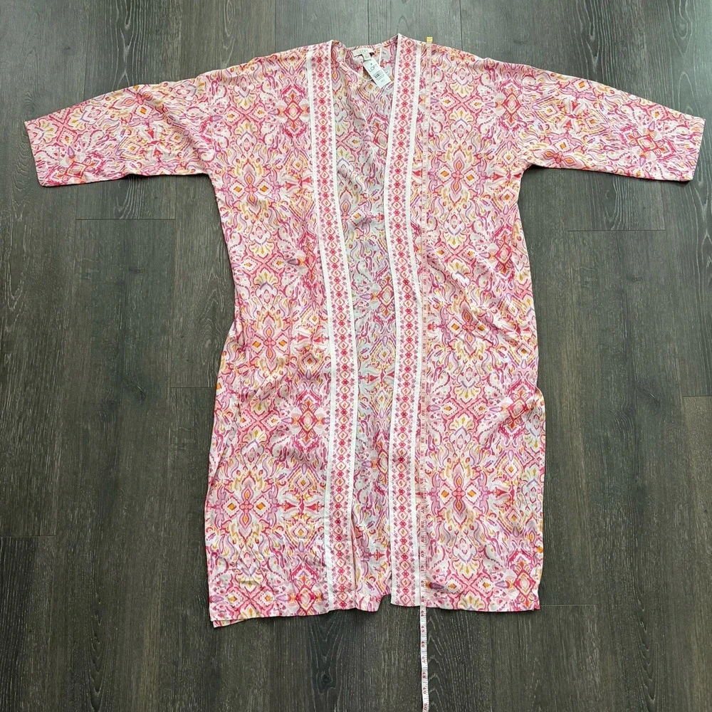 Ann Taylor Loft Long‎ Boho Resort Duster Cardigan Size M/L Pink NWT Vacation